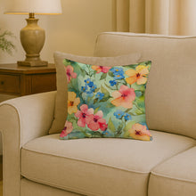 Load image into Gallery viewer, Alaska Forget-me-nots in Watercolor Throw Pillow
