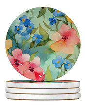 Load image into Gallery viewer, Alaska Forget-me-nots in Watercolor Large Sandstone Coasters Pack of 4