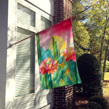 Load image into Gallery viewer, Arizona Saguaro Cactus Blossom in Watercolor House Flag