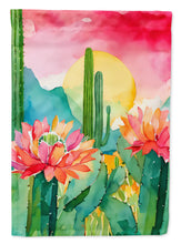 Load image into Gallery viewer, Arizona Saguaro Cactus Blossom in Watercolor House Flag