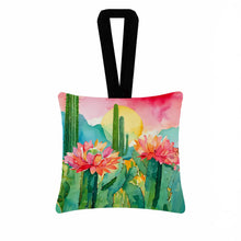 Load image into Gallery viewer, Arizona Saguaro Cactus Blossom in Watercolor Hanging Square Fabric Ornament 3.5 × 3.5