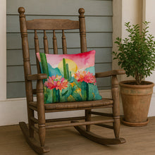 Load image into Gallery viewer, Arizona Saguaro Cactus Blossom in Watercolor Throw Pillow