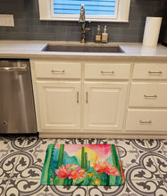 Load image into Gallery viewer, Arizona Saguaro Cactus Blossom in Watercolor Memory Foam Kitchen Mat