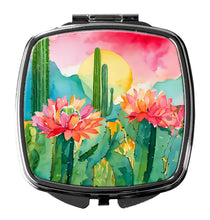 Load image into Gallery viewer, Arizona Saguaro Cactus Blossom in Watercolor Compact Mirror