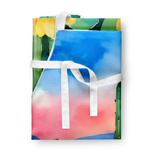 Load image into Gallery viewer, Arizona Saguaro Cactus Blossom in Watercolor Apron – Artist-Designed Kitchen, BBQ &amp; Craft Apron