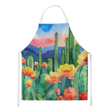 Load image into Gallery viewer, Arizona Saguaro Cactus Blossom in Watercolor Apron – Artist-Designed Kitchen, BBQ &amp; Craft Apron