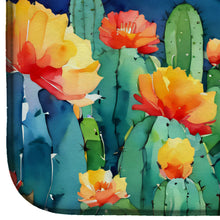 Load image into Gallery viewer, Arizona Saguaro Cactus Blossom in Watercolor Dish Drying Mat