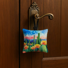 Load image into Gallery viewer, Arizona Saguaro Cactus Blossom in Watercolor Hanging Square Fabric Ornament 3.5 × 3.5