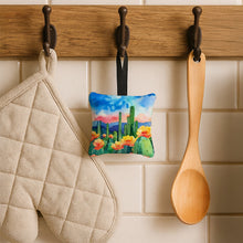Load image into Gallery viewer, Arizona Saguaro Cactus Blossom in Watercolor Hanging Square Fabric Ornament 3.5 × 3.5