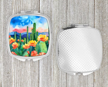 Load image into Gallery viewer, Arizona Saguaro Cactus Blossom in Watercolor Compact Mirror