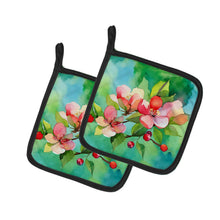 Load image into Gallery viewer, Arkansas Apple Blossom in Watercolor Pair of Pot Holders