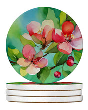 Load image into Gallery viewer, Arkansas Apple Blossom in Watercolor Large Sandstone Coasters Pack of 4
