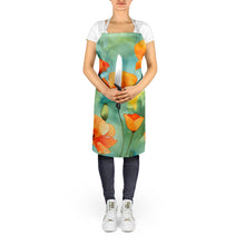 Load image into Gallery viewer, California California Poppies in Watercolor Apron – Artist-Designed Kitchen, BBQ &amp; Craft Apron