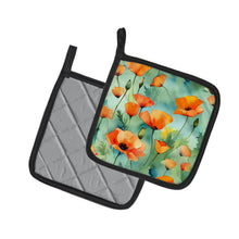 Load image into Gallery viewer, California California Poppies in Watercolor Pair of Pot Holders