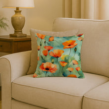 Load image into Gallery viewer, California California Poppies in Watercolor Throw Pillow