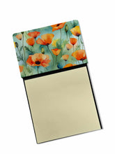 Load image into Gallery viewer, California California Poppies in Watercolor Sticky Note Holder- Refiilable Desk Accessory Note Pad