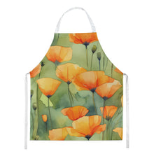 Load image into Gallery viewer, California California Poppies in Watercolor Apron – Artist-Designed Kitchen, BBQ &amp; Craft Apron