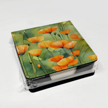 Load image into Gallery viewer, California California Poppies in Watercolor PU Leather Note Paper Holder