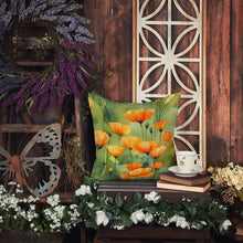 Load image into Gallery viewer, California California Poppies in Watercolor Throw Pillow