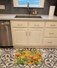 Load image into Gallery viewer, California California Poppies in Watercolor Memory Foam Kitchen Mat