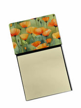 Load image into Gallery viewer, California California Poppies in Watercolor Sticky Note Holder- Refiilable Desk Accessory Note Pad