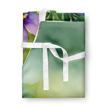 Load image into Gallery viewer, Colorado Rocky Mountain Columbine in Watercolor Apron – Artist-Designed Kitchen, BBQ &amp; Craft Apron