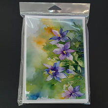 Load image into Gallery viewer, Colorado Rocky Mountain Columbine in Watercolor Greeting Cards -  Blank Note Cards – 8-Pack of Artist-Designed Cards with Envelopes