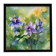 Load image into Gallery viewer, Colorado Rocky Mountain Columbine in Watercolor Framed Metal Print