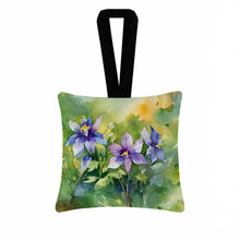 Load image into Gallery viewer, Colorado Rocky Mountain Columbine in Watercolor Hanging Square Fabric Ornament 3.5 × 3.5
