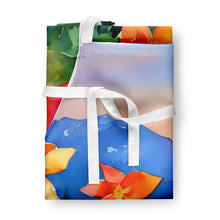 Load image into Gallery viewer, Colorado Rocky Mountain Columbine in Watercolor Apron – Artist-Designed Kitchen, BBQ &amp; Craft Apron