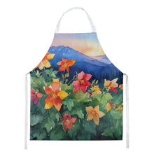 Load image into Gallery viewer, Colorado Rocky Mountain Columbine in Watercolor Apron – Artist-Designed Kitchen, BBQ &amp; Craft Apron