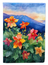 Load image into Gallery viewer, Colorado Rocky Mountain Columbine in Watercolor House Flag
