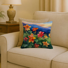 Load image into Gallery viewer, Colorado Rocky Mountain Columbine in Watercolor Throw Pillow