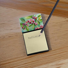 Load image into Gallery viewer, Connecticut Mountain Laurels in Watercolor Sticky Note Holder- Refiilable Desk Accessory Note Pad