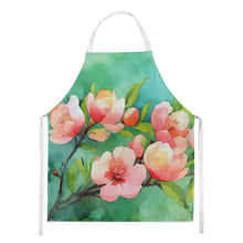 Load image into Gallery viewer, Delaware Peach Blossom in Watercolor Apron – Artist-Designed Kitchen, BBQ &amp; Craft Apron