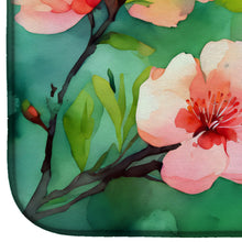 Load image into Gallery viewer, Delaware Peach Blossom in Watercolor Dish Drying Mat