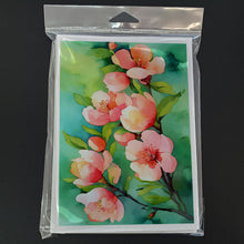 Load image into Gallery viewer, Delaware Peach Blossom in Watercolor Greeting Cards -  Blank Note Cards – 8-Pack of Artist-Designed Cards with Envelopes