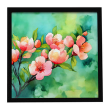 Load image into Gallery viewer, Delaware Peach Blossom in Watercolor Framed Metal Print