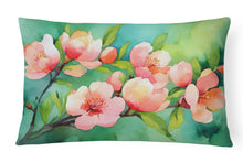 Load image into Gallery viewer, Delaware Peach Blossom in Watercolor Fabric Decorative Pillow