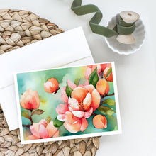 Load image into Gallery viewer, Delaware Peach Blossom in Watercolor Greeting Cards -  Blank Note Cards – 8-Pack of Artist-Designed Cards with Envelopes