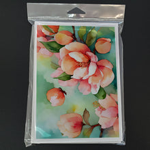 Load image into Gallery viewer, Delaware Peach Blossom in Watercolor Greeting Cards -  Blank Note Cards – 8-Pack of Artist-Designed Cards with Envelopes