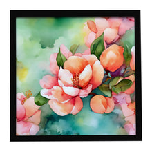 Load image into Gallery viewer, Delaware Peach Blossom in Watercolor Framed Metal Print