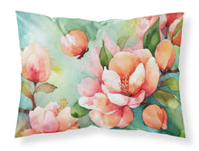 Load image into Gallery viewer, Delaware Peach Blossom in Watercolor Fabric Standard Pillowcase – Artistic Decorative Front, White Back