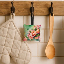Load image into Gallery viewer, Delaware Peach Blossom in Watercolor Hanging Square Fabric Ornament 3.5 × 3.5