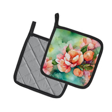Load image into Gallery viewer, Delaware Peach Blossom in Watercolor Pair of Pot Holders