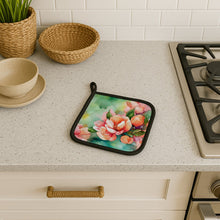 Load image into Gallery viewer, Delaware Peach Blossom in Watercolor Pair of Pot Holders