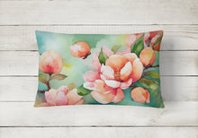 Load image into Gallery viewer, Delaware Peach Blossom in Watercolor Fabric Decorative Pillow