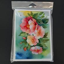 Load image into Gallery viewer, Georgia Cherokee Rose in Watercolor Greeting Cards -  Blank Note Cards – 8-Pack of Artist-Designed Cards with Envelopes