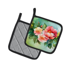 Load image into Gallery viewer, Georgia Cherokee Rose in Watercolor Pair of Pot Holders