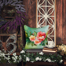 Load image into Gallery viewer, Georgia Cherokee Rose in Watercolor Throw Pillow